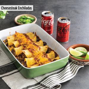 Cheesesteak Enchiladas - Liberty Coke